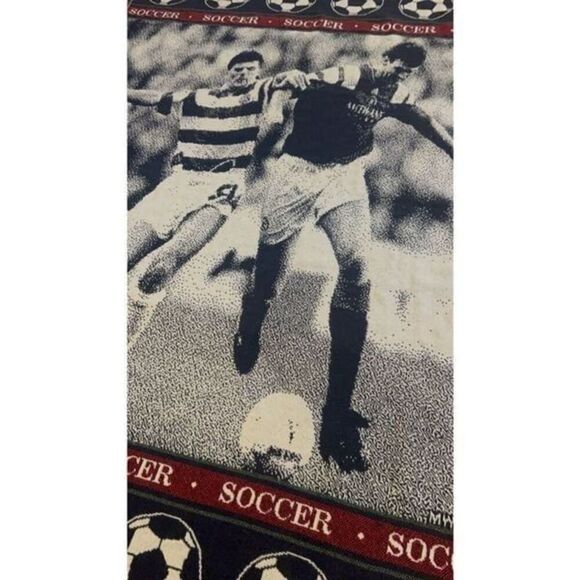 Vintage 90s Soccer MWW 1993 Tapestry Blanket - Picture 12 of 12